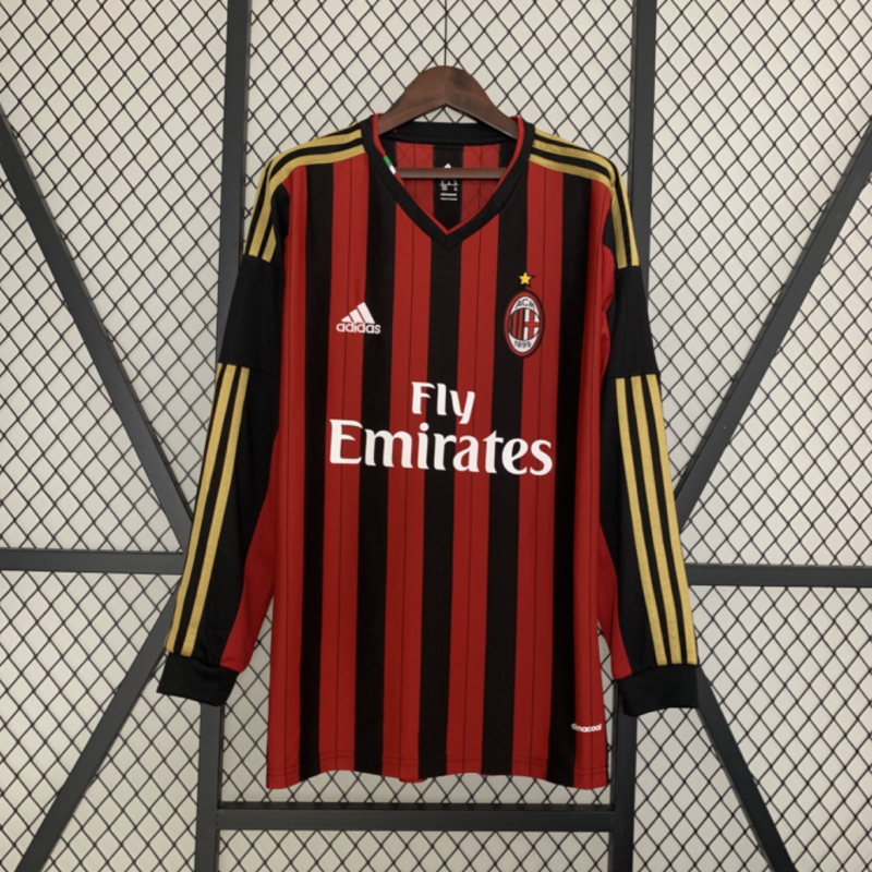 Retro Long Sleeve AC Milan 13/14 Home Kit